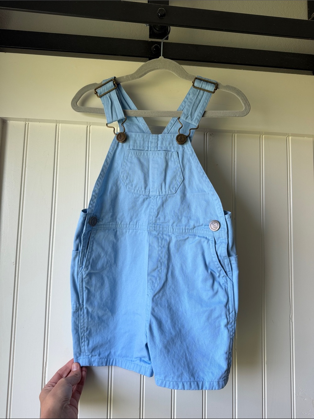 Little English Pale Blue Cotton overalls with Buckle Straps size 4T